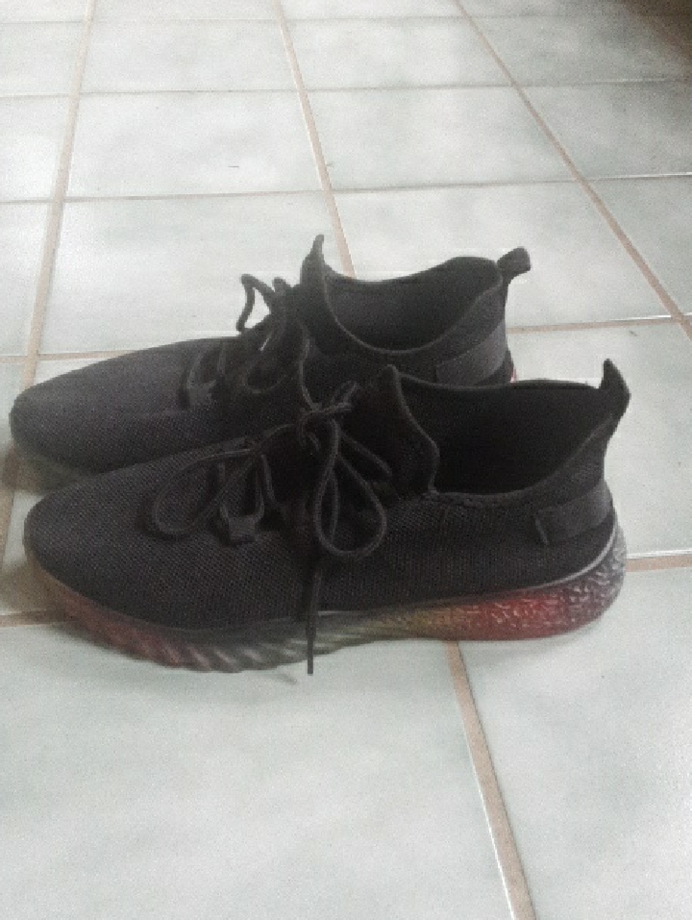Black  Sneakers with Multicolor Sole